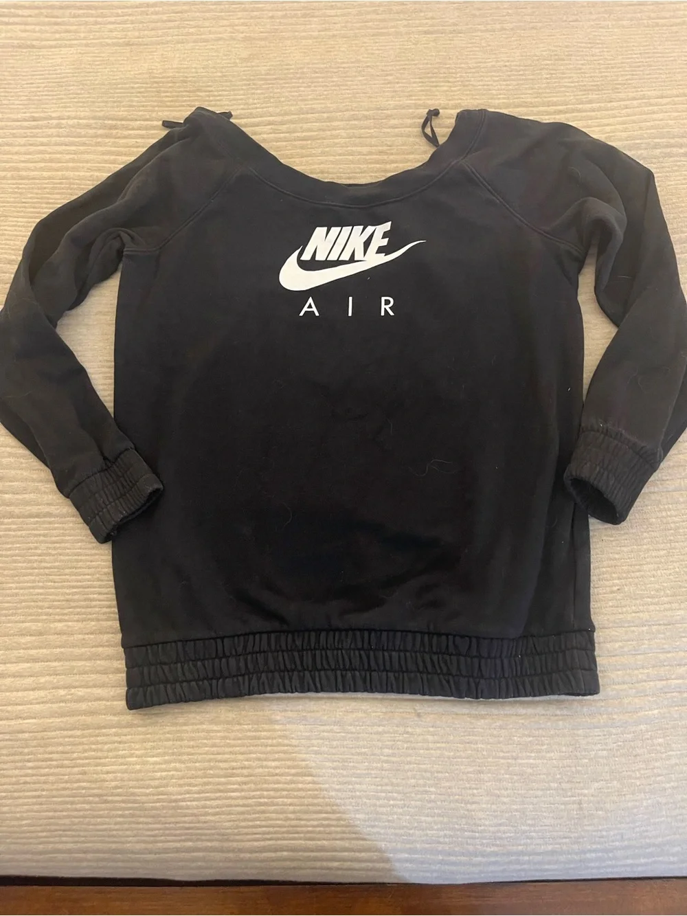 WOMENS NIKE AIR FLEECE LONG CREW TOP OFF SHOULDER SWEATSHIRT SIZE S